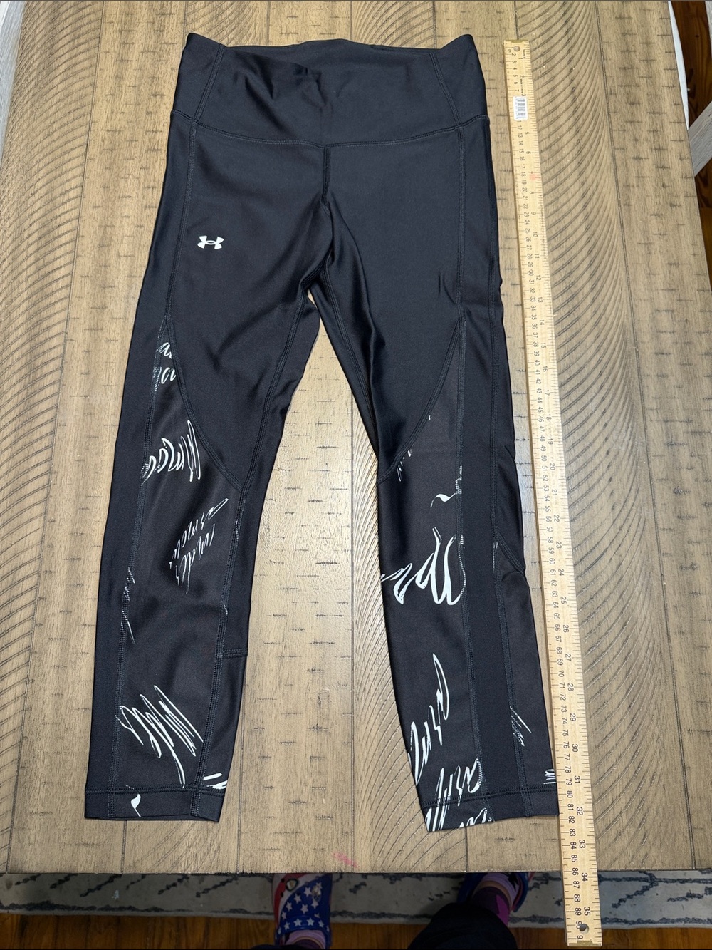 Under Armour Black Ankle & Cropped Athletic Leggings with White Script